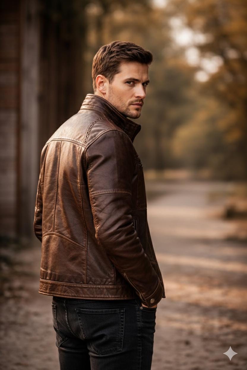 Handcrafted Patchwork Leather Biker Jacket – Dark Brown Cowhide, Slim Fit