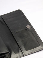 Aria Luxe leather clutch, open view