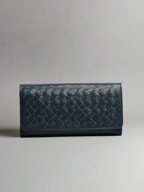 Aria Luxe leather clutch, interior compartments