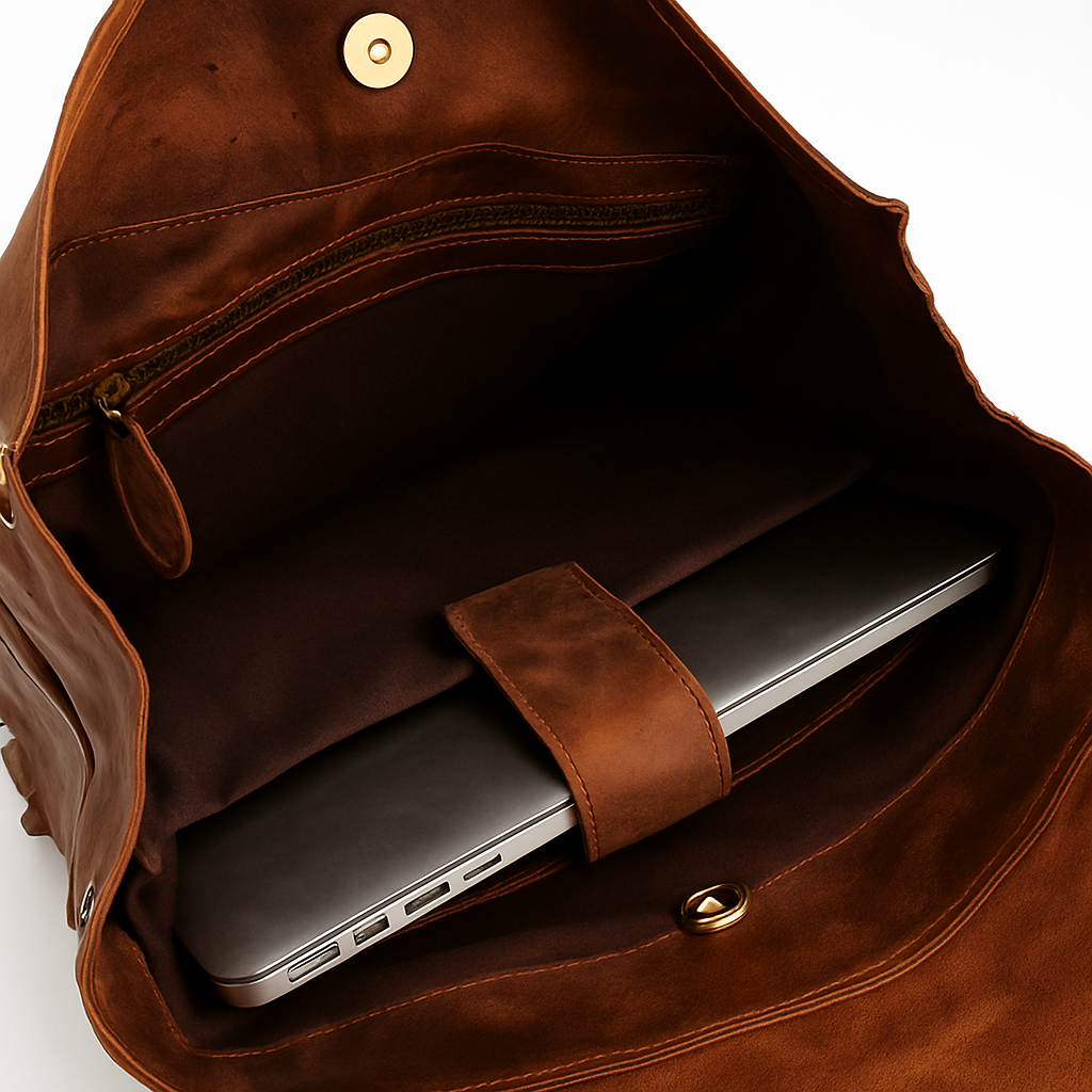 Heritage Leather Backpack – Vintage Brown Rucksack for Work, Travel & Laptop
