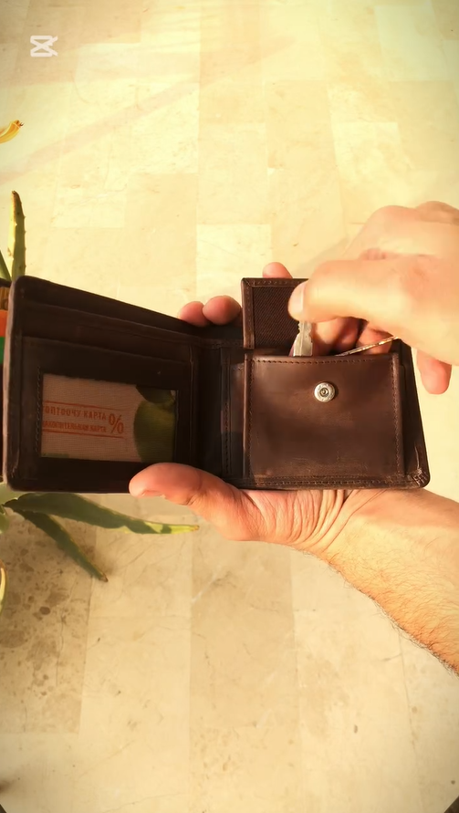 Vintage Trifold Double Wallet Deep Brown