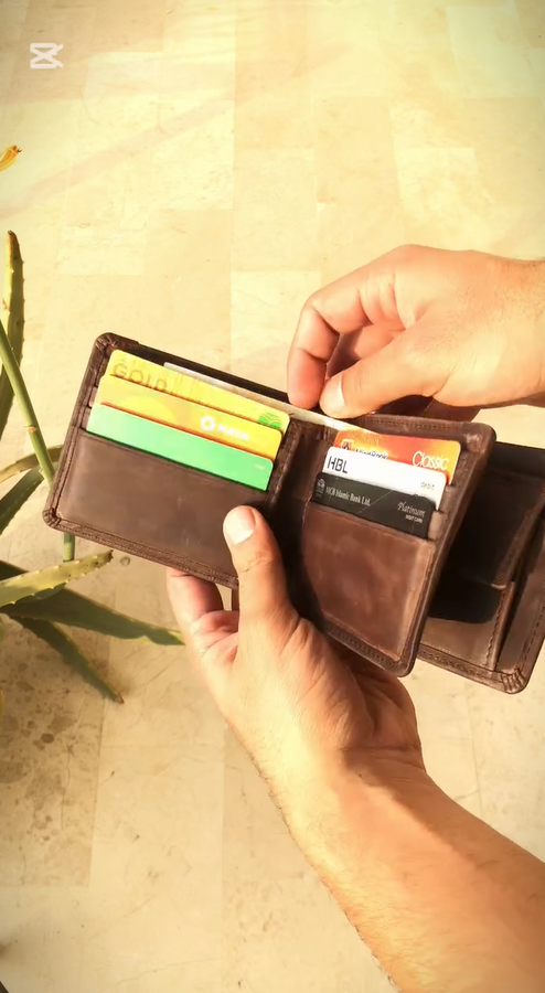 Vintage Trifold Double Wallet Deep Brown