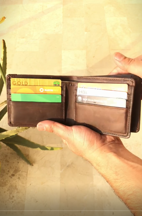 Vintage Trifold Double Wallet Deep Brown