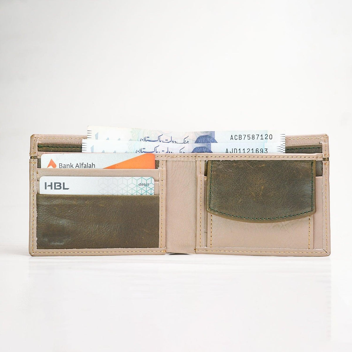 MonoChic Leather Wallet [Cream] - The Premium Skinmens wallet
