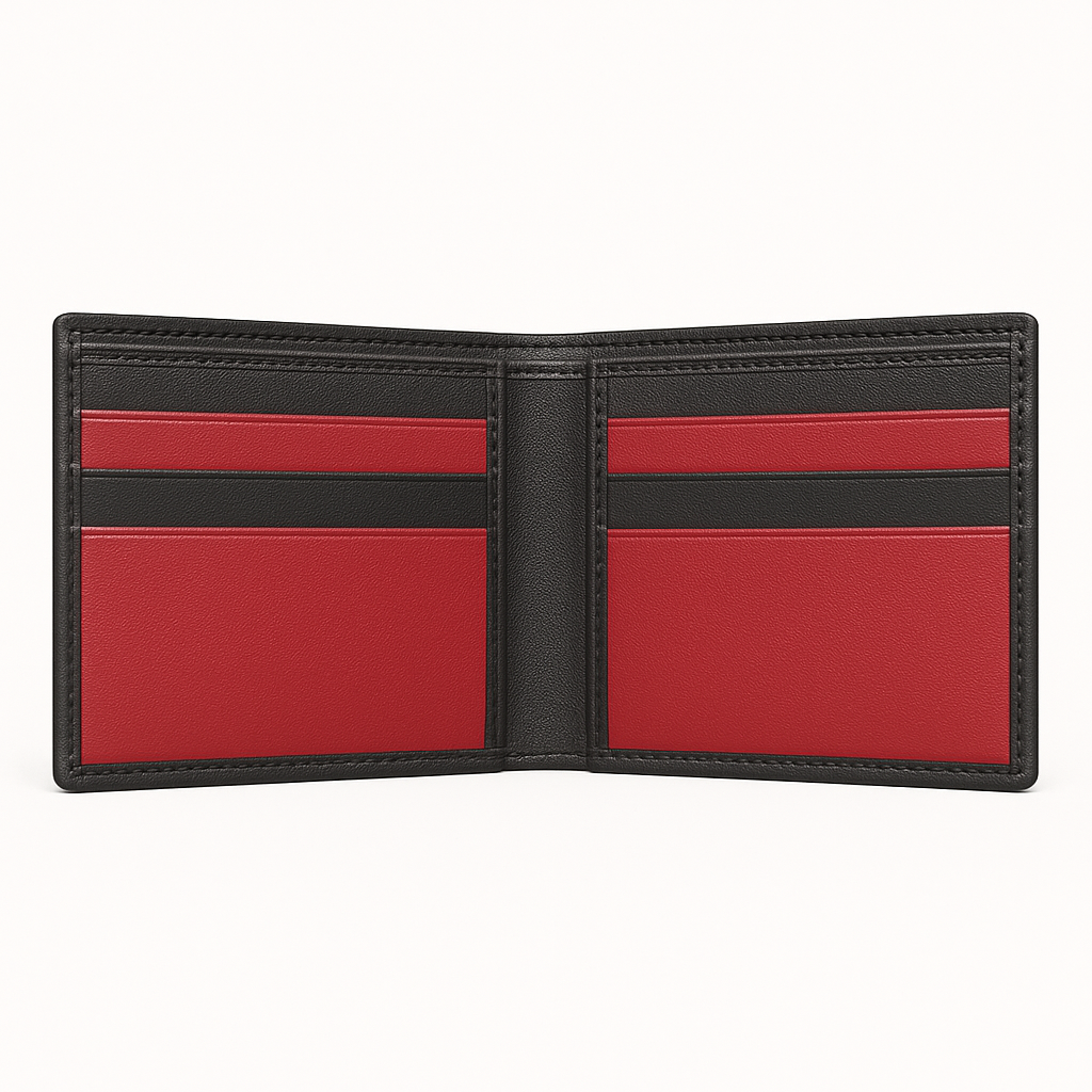 Moscow Handmade Leather Wallet – Black & Red