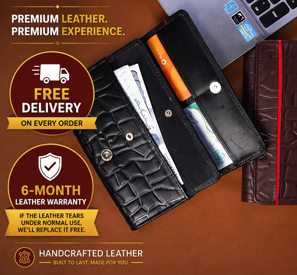 LuxeDiva — Premium Leather Ladies Clutch