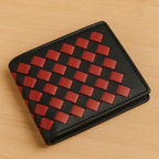 Moscow Handmade Leather Wallet – Black & Red