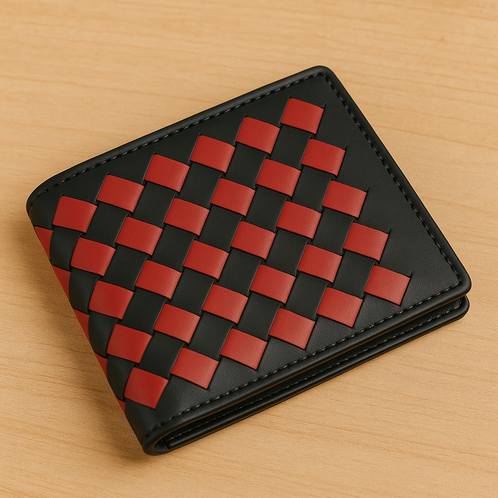 Moscow Handmade Leather Wallet – Black & Red