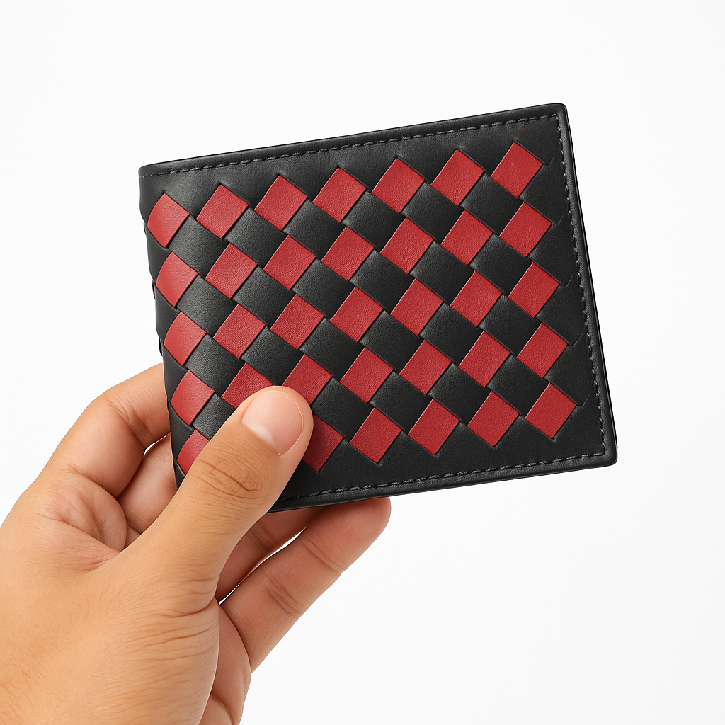 Moscow Handmade Leather Wallet – Black & Red
