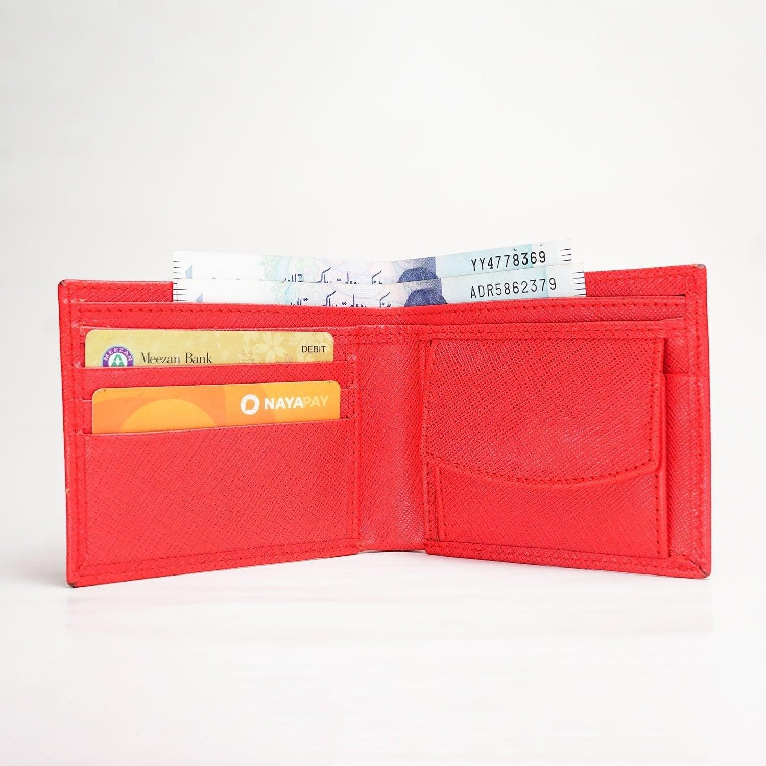 Scarlet Splendor Leather Wallet [Red] - The Premium Skinmens wallet