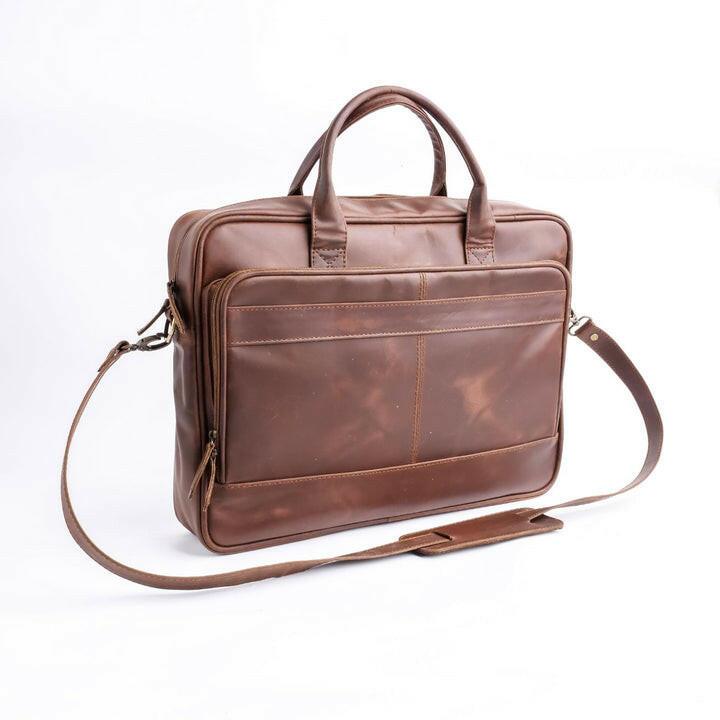 Vintage Crazy Horse Leather Laptop Bag - The Premium SkinTravel Accessories